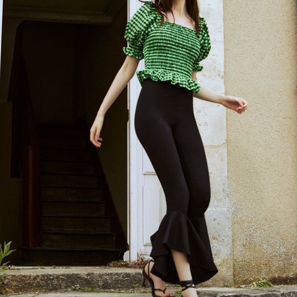 Zara TRF black ruffled cuff leggings - Picture 5 of 8